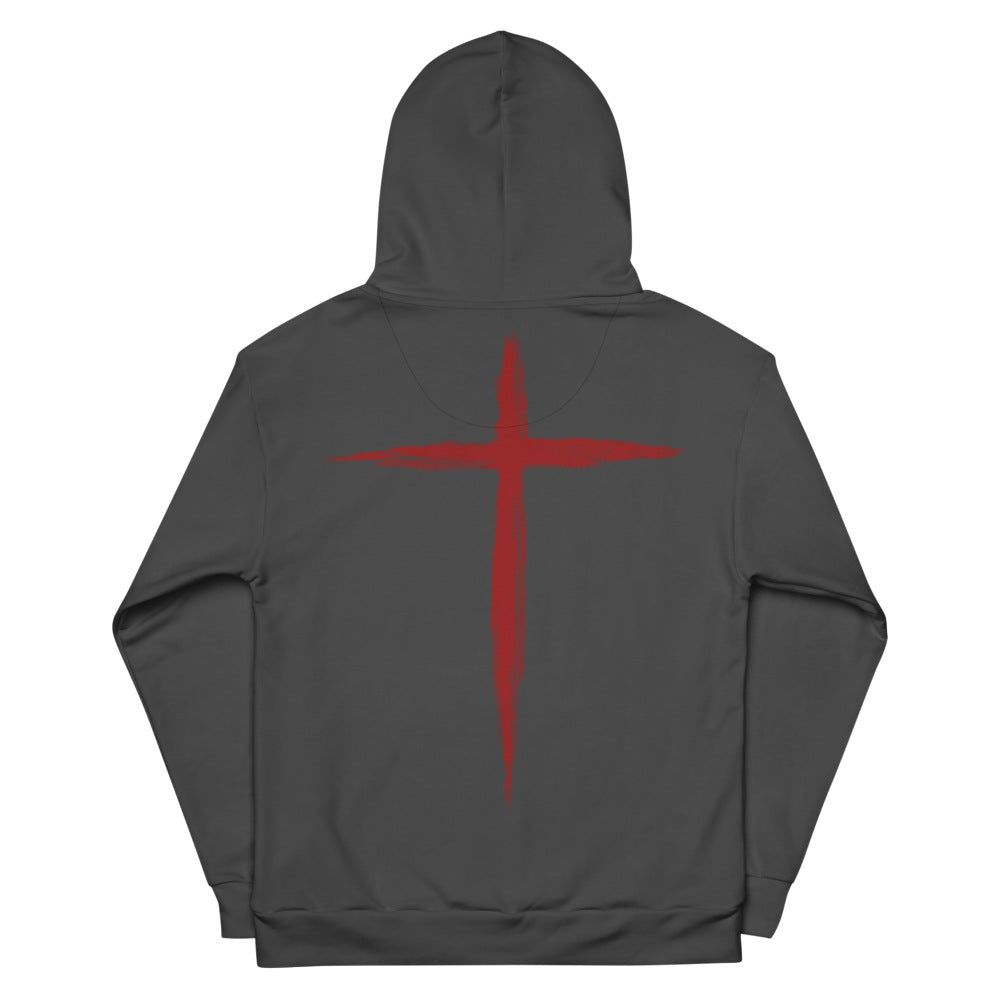 Throttle & Faith Cross Hoodie - Charcoal