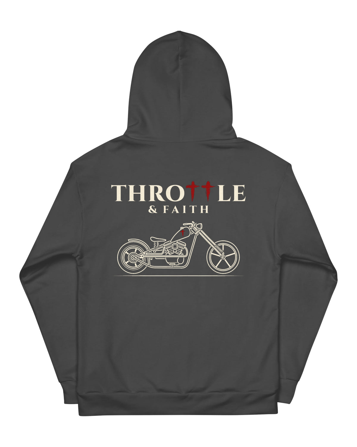 Throttle & Faith Chopper Hoodie - Charcoal