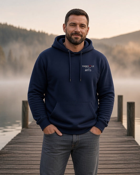 Throttle & Faith Cross Hoodie - Navy