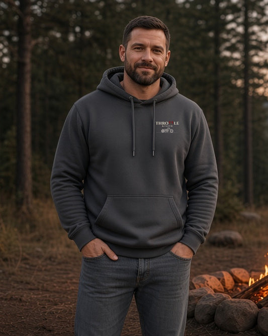 Throttle & Faith Cross Hoodie - Charcoal