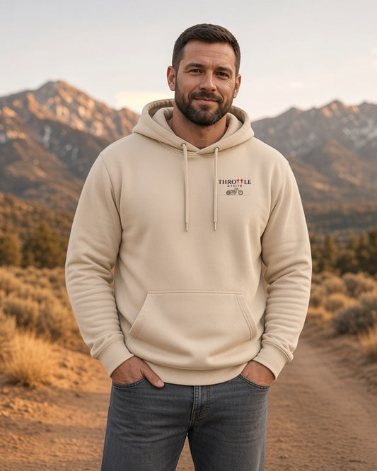 Throttle & Faith Cross Hoodie - Tan