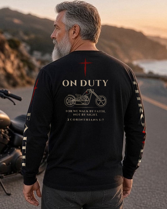 Throttle & Faith On Duty Long Sleeve - Black