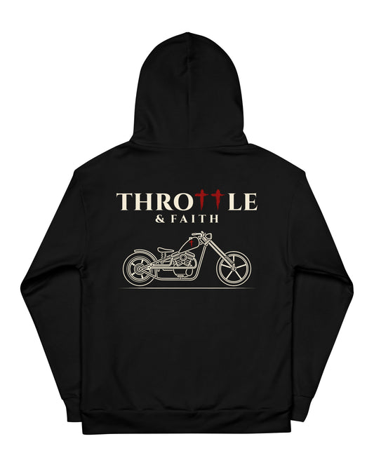 Throttle & Faith Chopper Hoodie - Black